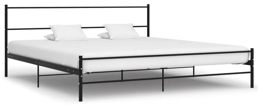 284691 vidaXL Cadru de pat, negru, 200 x 200 cm, metal
