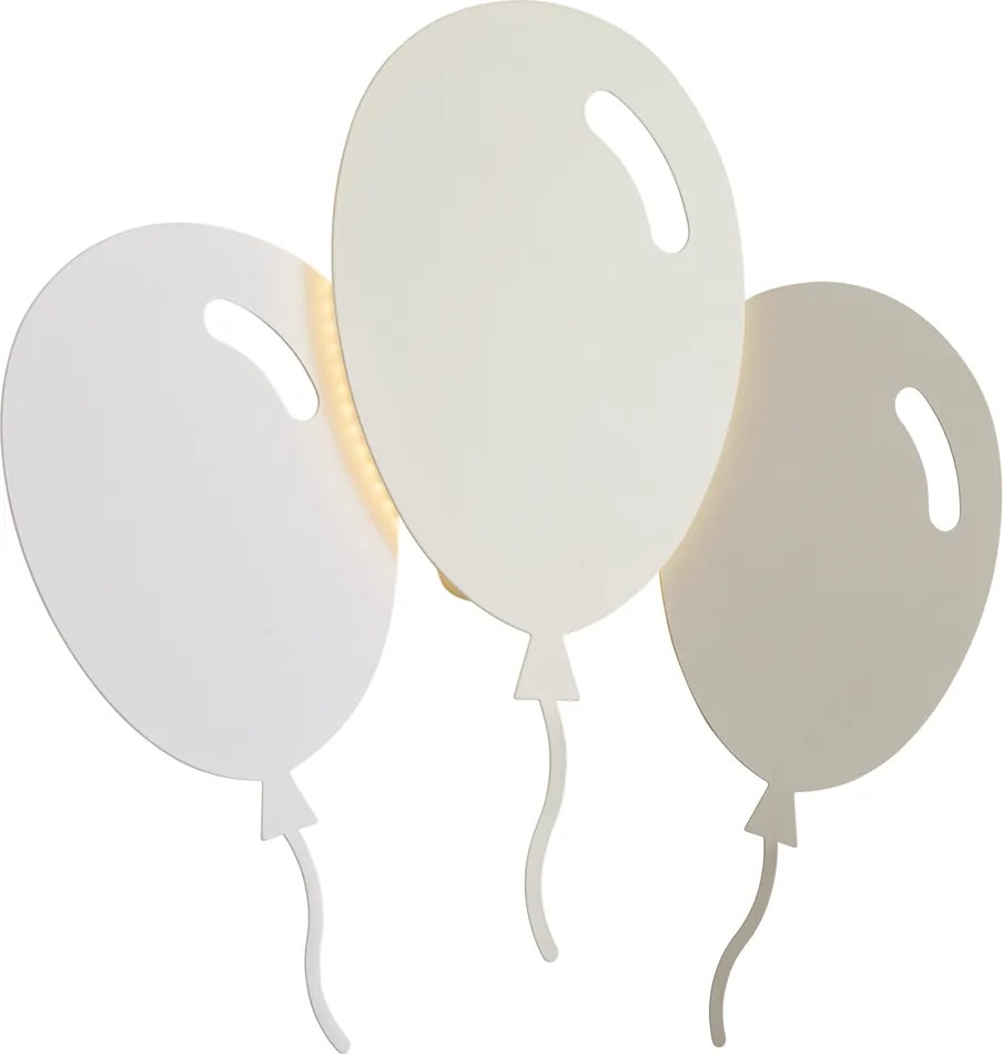 Kinder wandlamp wit met beige incl. LED 3-staps dimbaar - Balloon