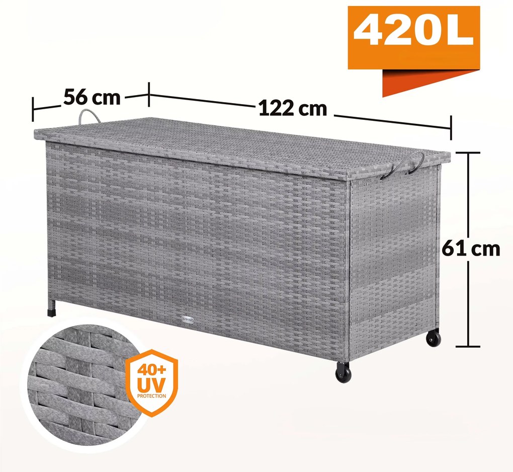 Deuba Cutie depozitare 122cm x 56cm x 61cm - cu roti gri