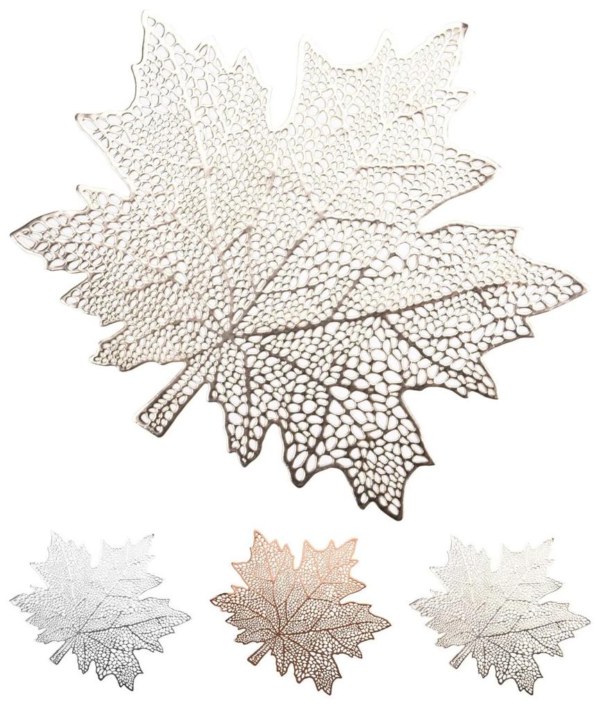 Napron Autumn in forma de frunza, argintiu, 41x40 cm