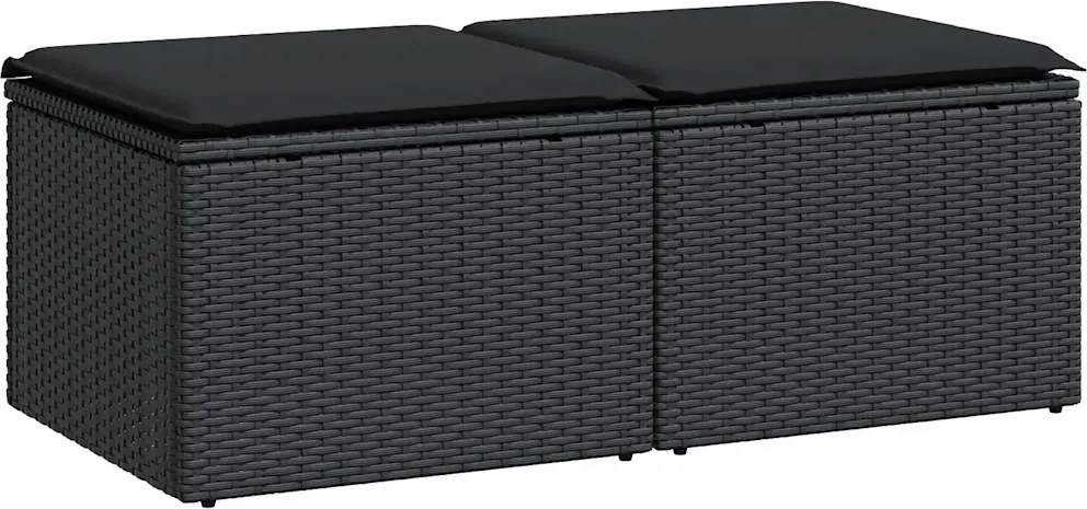 vidaXL Set mobilier de grădină cu perne, 2 piese poliratan/lemn acacia