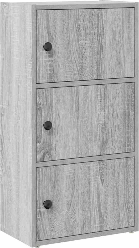 vidaXL Bibliotecă, gri sonoma, 40x24x77 cm, lemn prelucrat