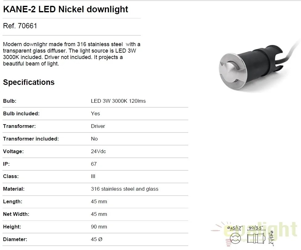 SPOT LED INCASTRABIL DE EXTERIOR KANE-2 70661