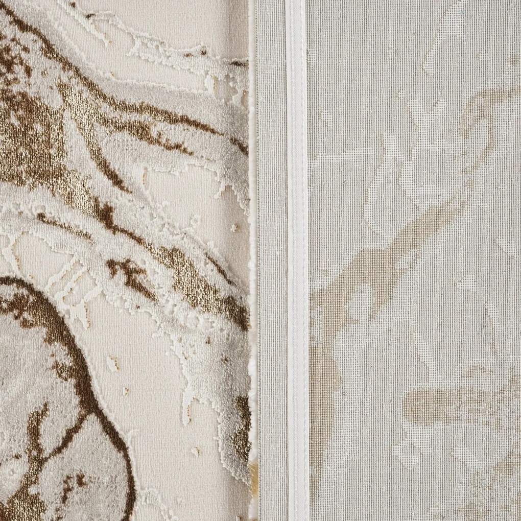 Covor Modern Living , Dormitor Dreptunghiular Asia F251B Gold (Alege dimensiunea: 250 x 350)