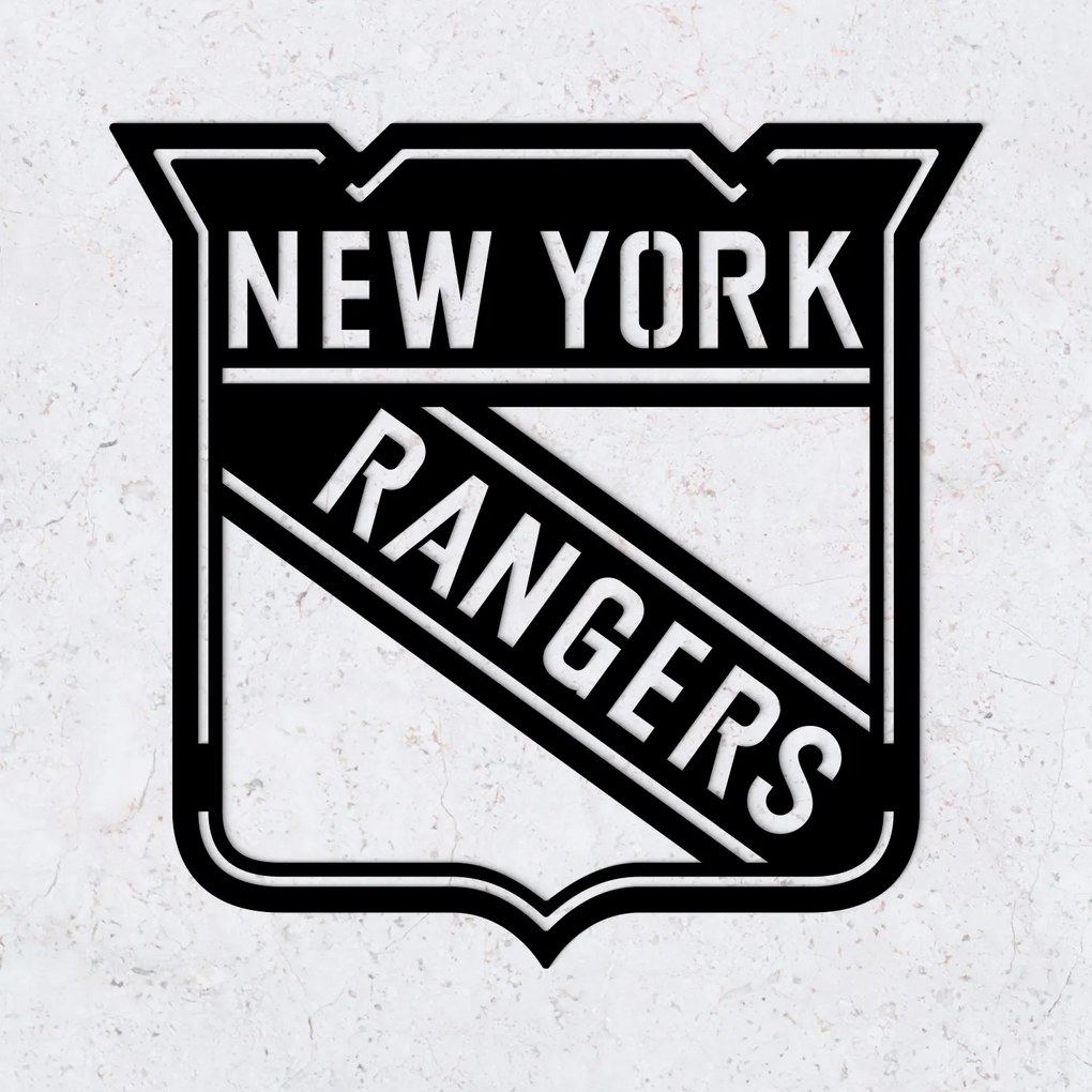 DUBLEZ | Logo hochei NHL din lemn - New York Rangers
