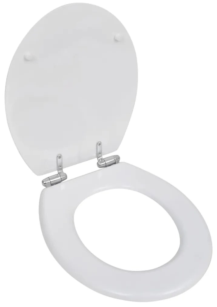vidaXL Capac WC cu închidere silențioasă alb MDF design simplu