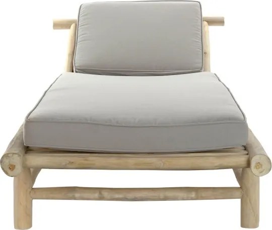 Sezlong de exterior din lemn de tec cu perna inclusa, " Natura Bed "