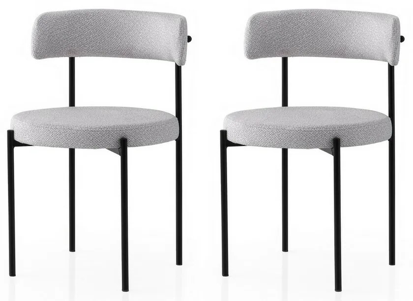 Set de scaune de sufragerie Gini Light Grey andBlack, 2 buc.