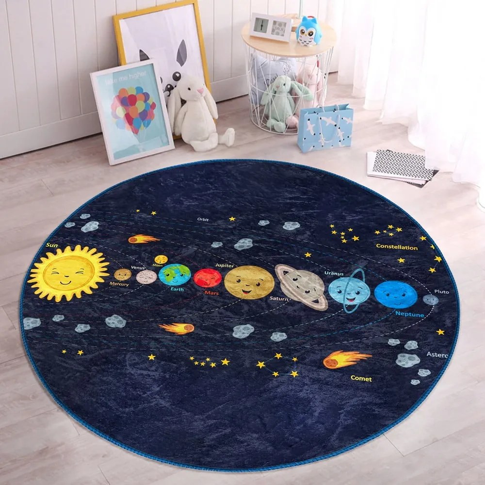 Covor pentru copii albastru închis ø 100 cm Comfort – Mila Home
