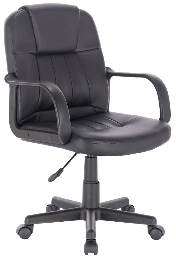 Scaun de birou COOPER, negru, piele ecologică
