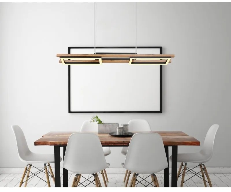 Lustra LED suspendata design modern ILLA negru, maro
