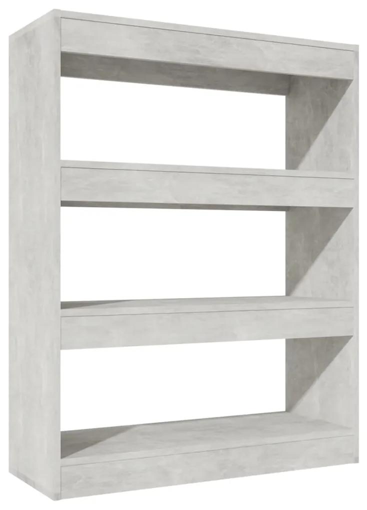 811704 vidaXL Bibliotecă/Separator cameră gri beton 80x30x103cm lemn compozit