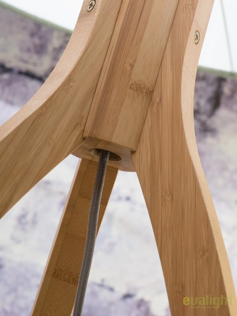 Lampadar cu trepied, realizat din materiale naturale, durabile si ecologice, Annapurna alb