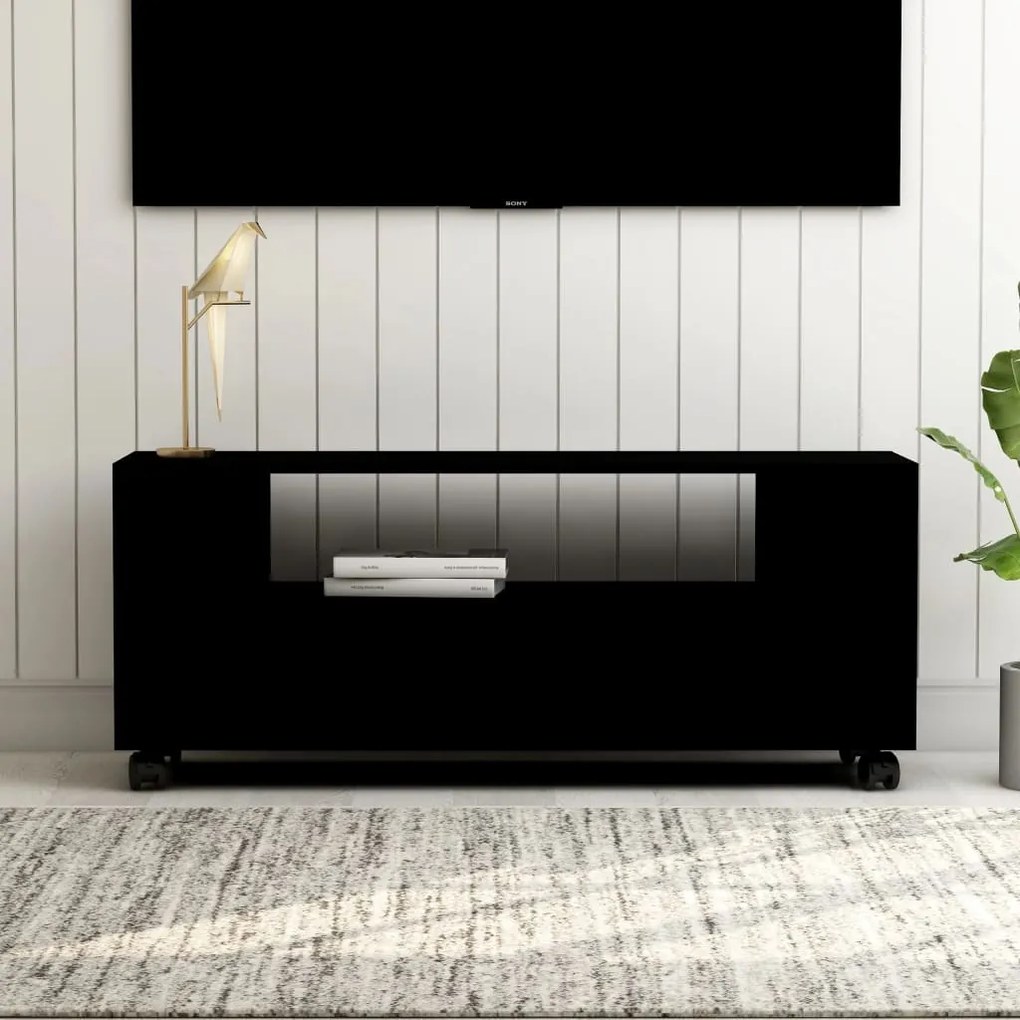 Comoda TV, negru, 120 x 35 x 43 cm, PAL 1, Negru