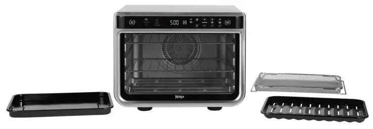 Cuptor multifunctional NINJA Foodi DT200EU, 2400W, 29L, 10in1, Timer, Convectie, Ecran tactil, Gatit uniform pe doua nivele, Inox/negru
