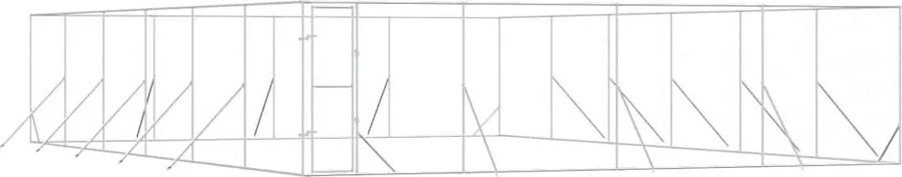 vidaXL Padoc de exterior pentru câini argintiu 8x12x2m oțel galvanizat