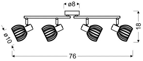 Spot ATARRI 4xE14/25W/230V alb/lemn