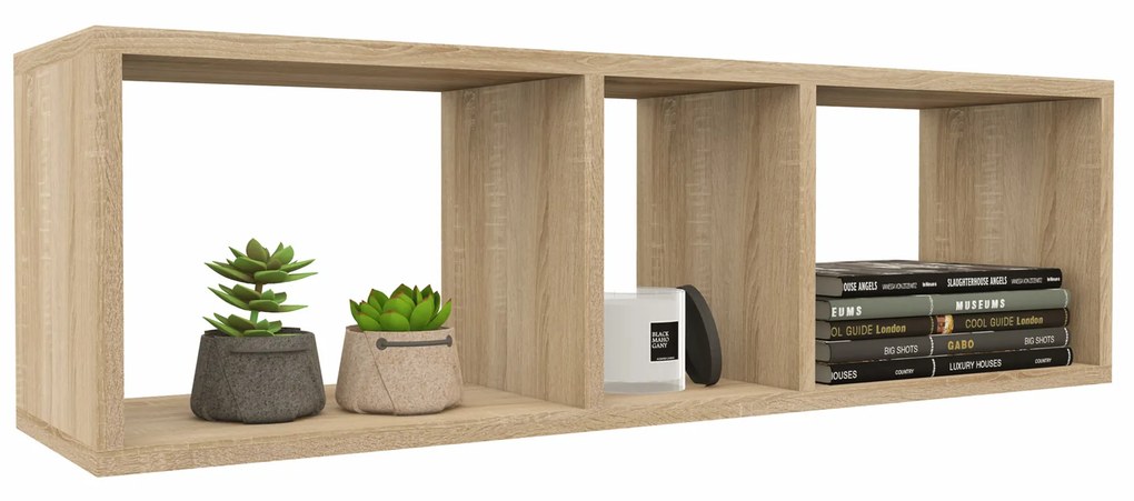 Etajera haaus Rico, 3 Casete, Stejar Sonoma, L 100 x l 25 x H 30 cm
