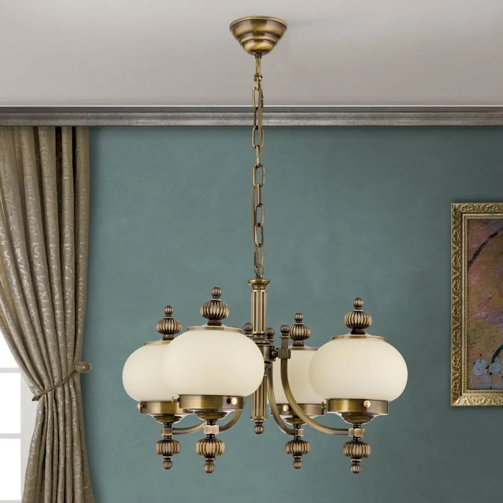 Lustra suspendata eleganta stil clasic Nostalgie 4L patina/ champagne