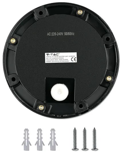 Corp de iluminat LED de exterior pentru scări LED/2W/230V IP65 3000K negru