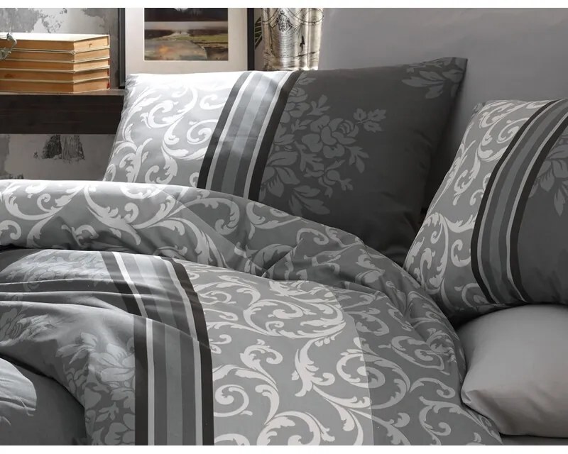 BedTex Lenjerie de pat din bumbac Natura gri, 220 x 200 cm, 2 bucăți 70 x 90 cm