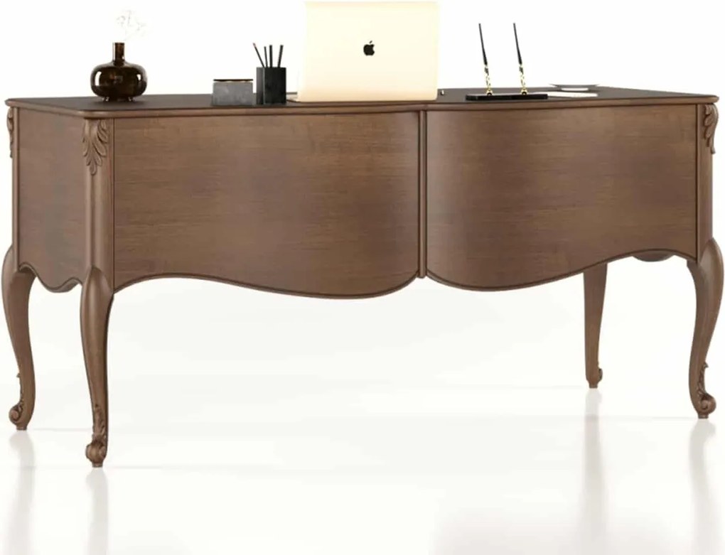 Birou lemn masiv Celisea, 165 × 71,5 × 79 cm - Ivoire