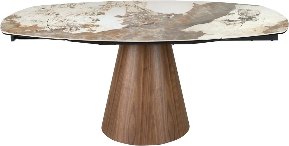 Masa extensibila design LUX Porcelain Marble 130-190cm