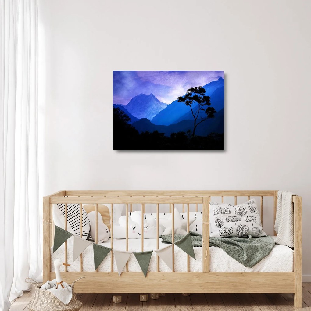 Tablou pe sticlă - Cerul de noapte din Nepal (70x50 cm)