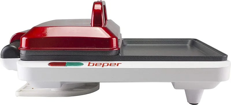 Resigilat: Gratar electric multifunctional Beper P101CUD500 4в1, 1000 W, 4 zone de gatit, Acoperire antiaderenta, Rosu