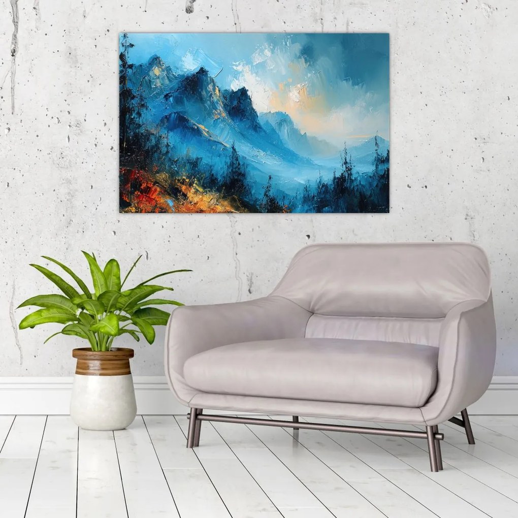 Tablou - Pictura munților (90x60 cm)