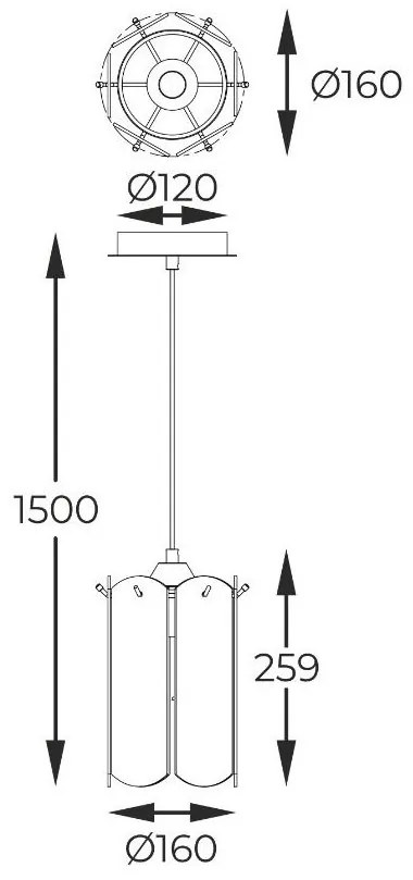 Pendul, Lustra suspendata moderna Nira auriu