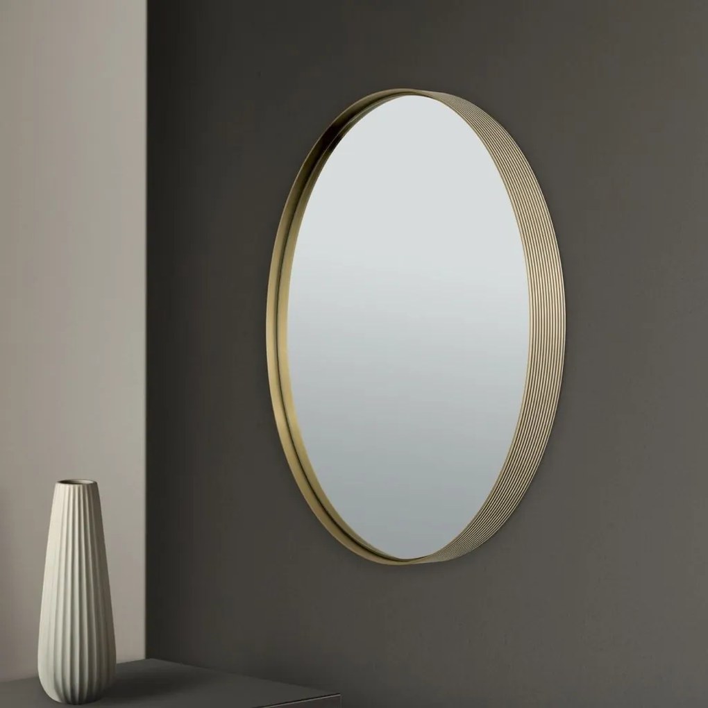 Oglinda decorativa design modern CARLO auriu D-61cm