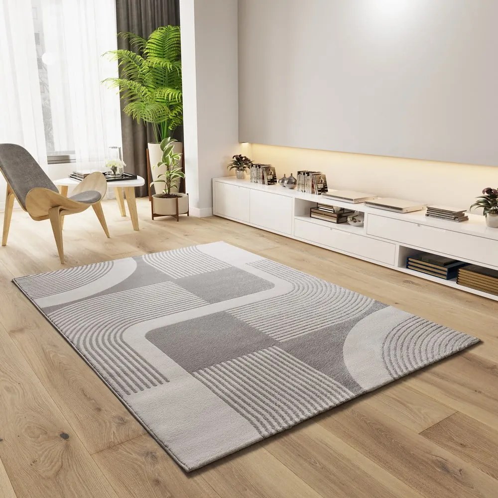 Covor gri deschis-fildeș 80x150 cm Flora – Universal