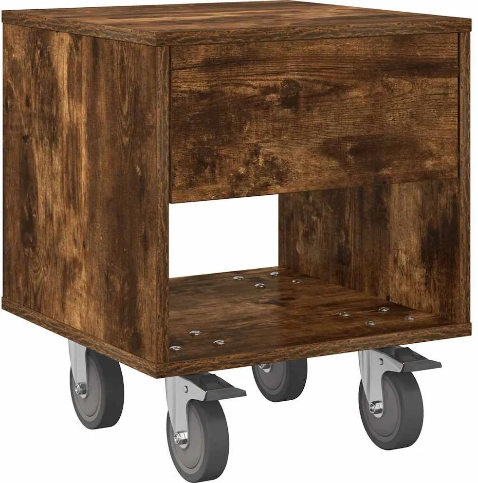 vidaXL Noptieră Stejar fumuriu 40,5 x 40 x 48 cm Lemn compozit