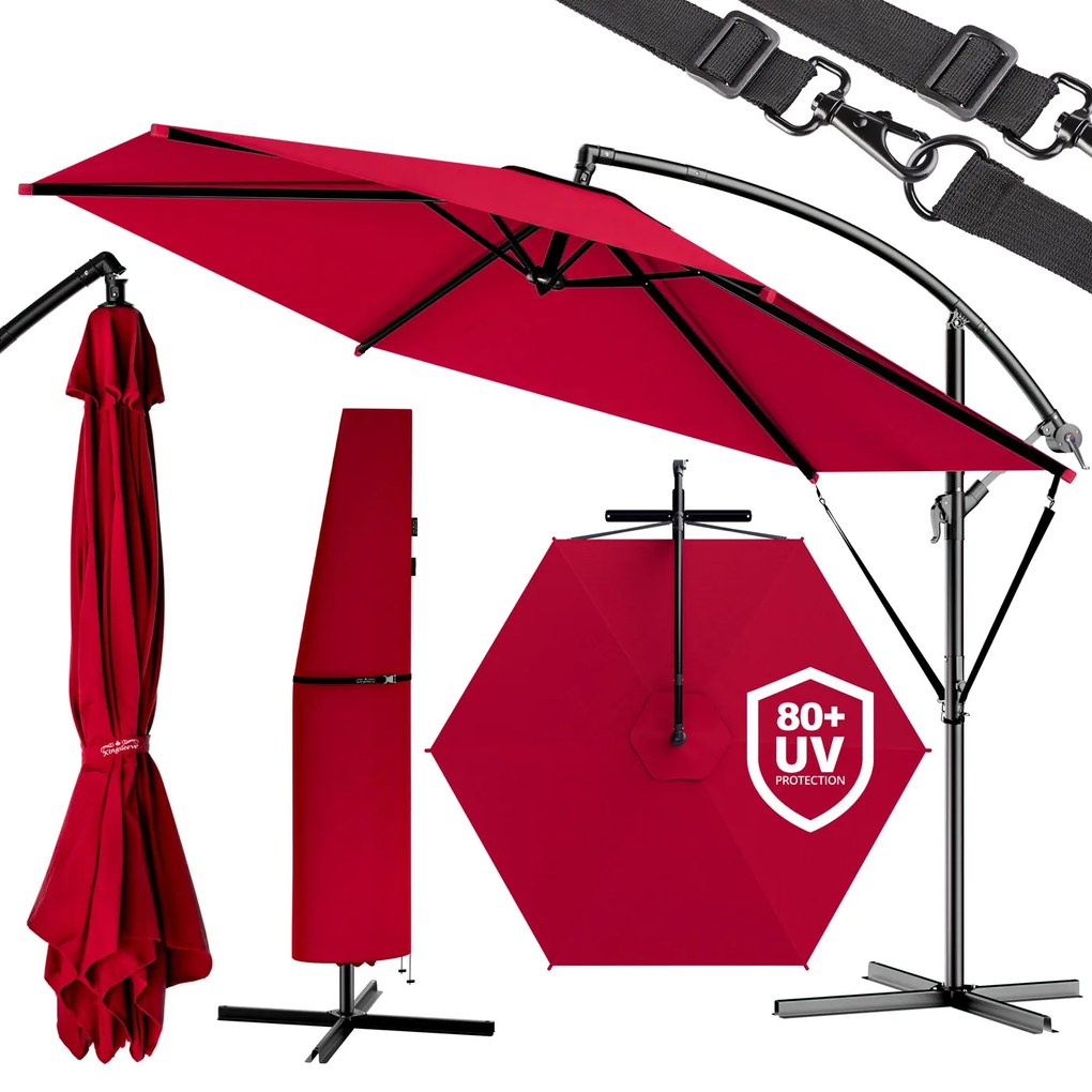 Deuba Umbrelă de grădină cu UV 80 + Ø300 cm - roșu