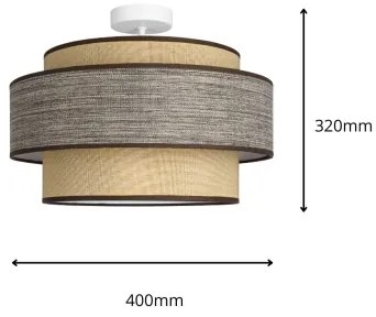 Plafonieră GRACE 1xE27/60W/230V crem/maro