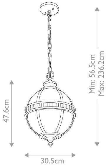 Lustră pe lanț de exterior HALLERON 3xE14/60W/230V IP44 Kichler