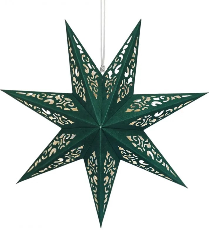 Stea de hartie pentru Craciun cu sapte colturi STARLET DELUXE 35 cm, verde