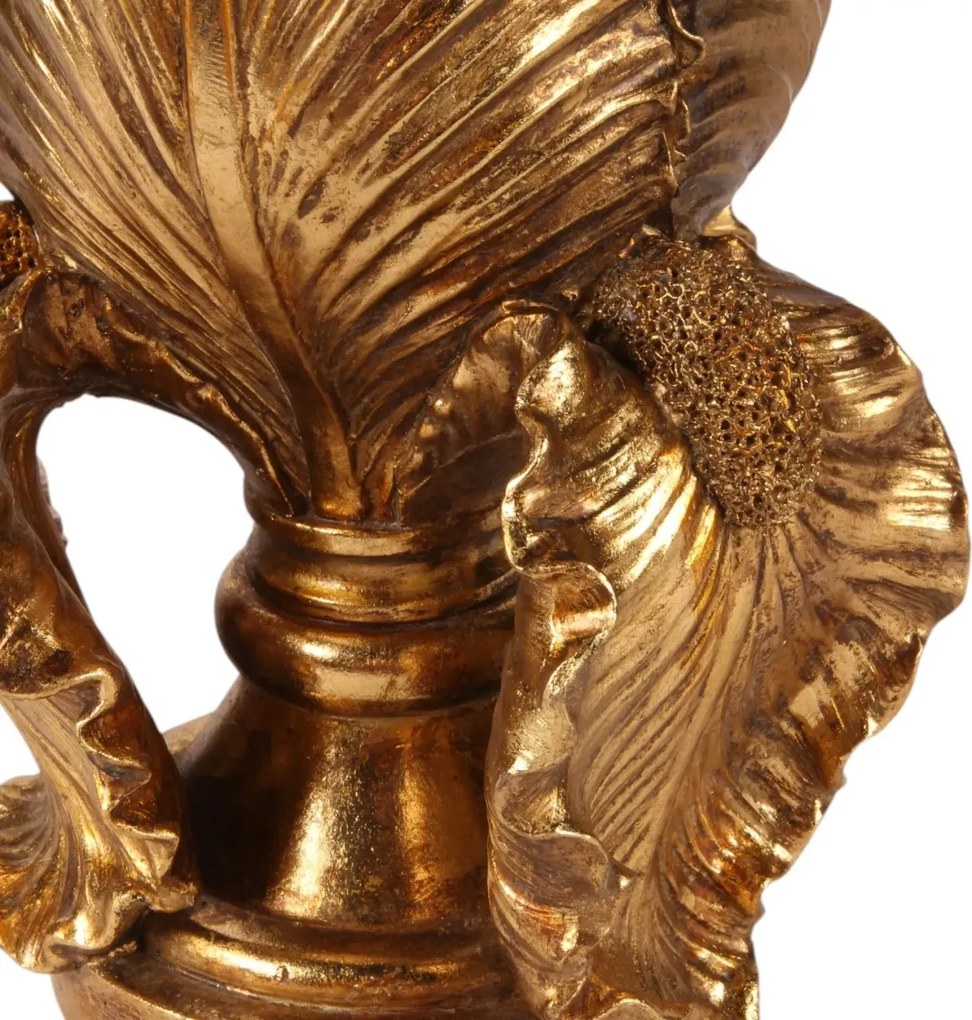 Vază din polirășină, auriu, finisaj antichizat, 37 x 19 x 18 cm, „Antiquaire”