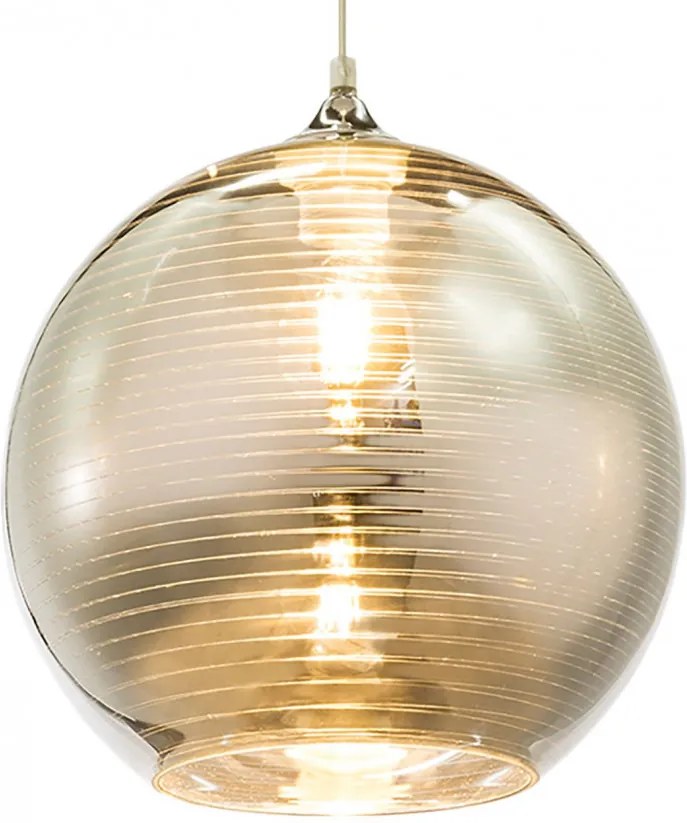 Lustra tip pendul Jorah, sticla/fier, argintiu, 1 bec, diametru 25 cm