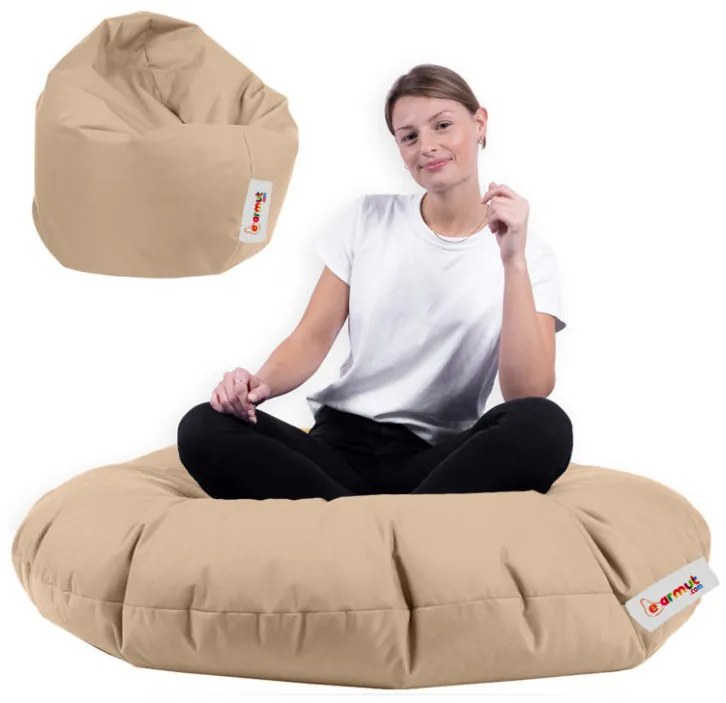 Fotoliu Bean Bag Iyzi 100 Cushion Pouf, Bej