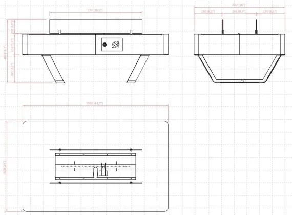 Șemineu de exterior pe gaz Planika Rio Table GAS 46x106 cm 10kW