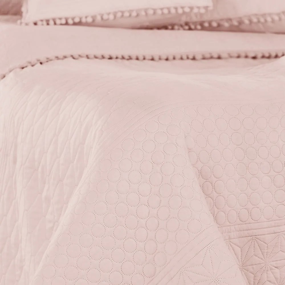 Cuvertură pentru pat AmeliaHome Meadore, 220 x 240 cm, roz pudră