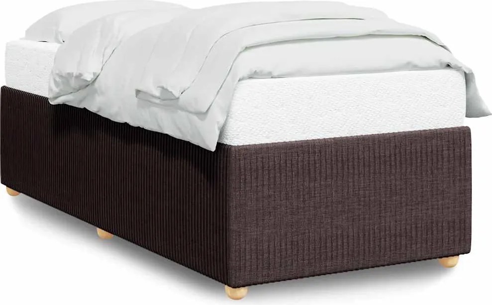 vidaXL Cadru de pat fără saltea, maro închis, 90x190 cm, textil
