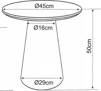 Masuta de cafea Angel nuc ø45/h50 cm
