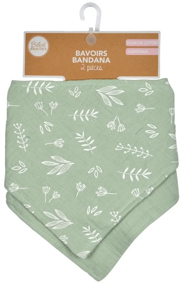 Bavete verde 2 buc. din muselină – Bébé Douceur
