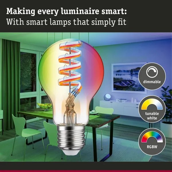 Bec LED RGBW dimabil FILAMENT E27/6,3W/230V 2200-6500K - Paulmann 29156