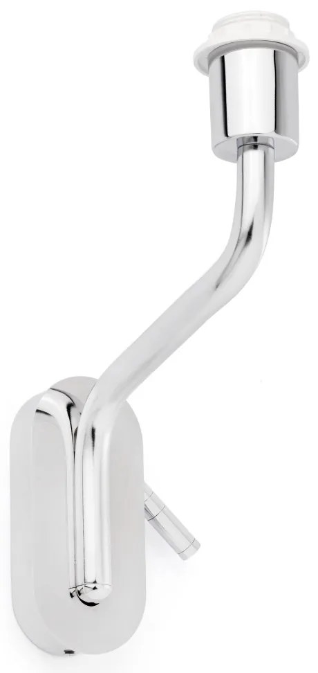 Aplica cu reader LED pe stanga design elegant ETERNA crom/alb