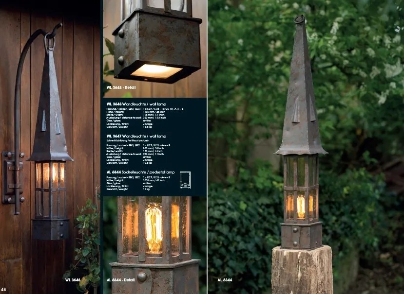 Aplica iluminat exterior din fier forjat design rustic WL 3610