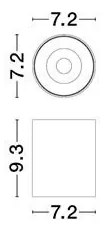 Spot LED aplicat diametru 7,2cm ANETO alb, NVL-9695150